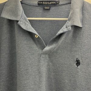 U.S. Polo Assn Mens XXL Ultimate Pique Polo Shirt Sky Blue Short Sleeve